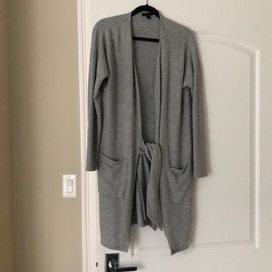 Jcrew Long sweater with tie & pockets